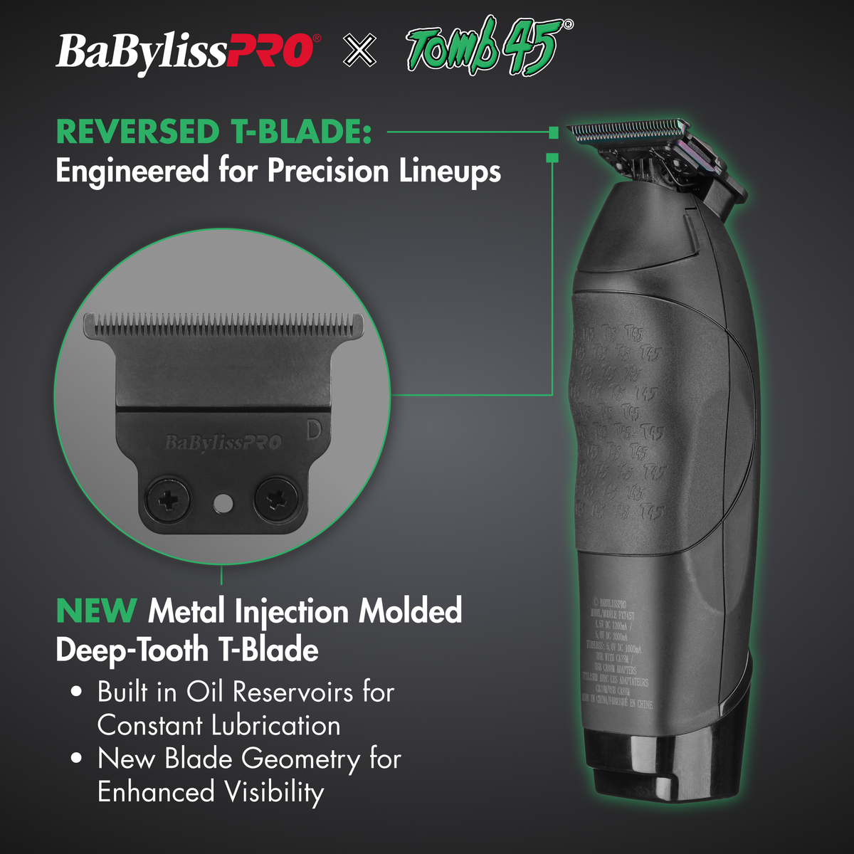BaBylissPRO x Tomb45® Wireless-Charging Hair Trimmer | BaBylissPRO